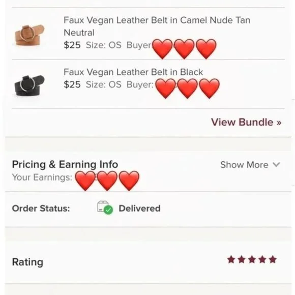 NEW Faux Vegan Leather Belt in Camel Nude Tan - Picture 4 of 12